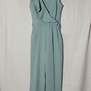 Women's Miss Selfridge sleeveless vneck jumpsuit US 2 mint green business casual